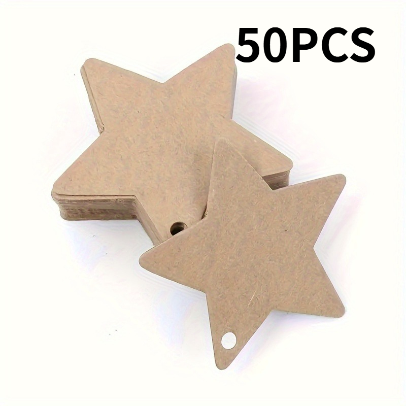 TEMU 50 Christmas Star Gift Tags, Paper Blank Tags For Parties, Christmas Ornaments And Supplies, Home Decorations