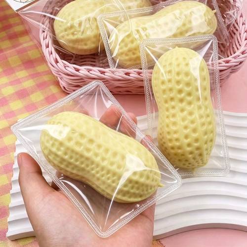 HefengCL Soft Realistic Cute Peanut-Shaped Relax Toy - Taba Fidget Squeeze Toy, Realistic Soft and Sticky Peanut Squeeze Toy, Slow Rebound, Stretchable, Office Relax Squeeze Toy, Suitable for Day/Birthday