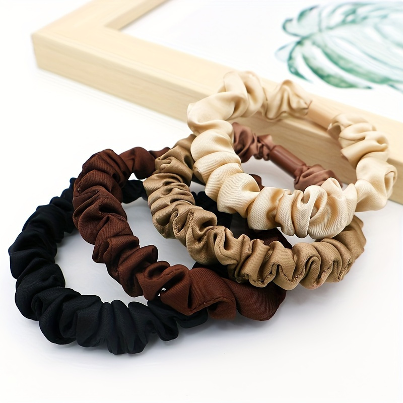 100pcs Satin Elastic Hair Scrunchies for Thick Hair