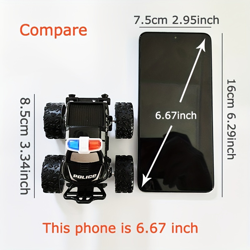 police car rotatable Four-wheel Drive Inertial Stunt Off-road Vehicle Model Children's Toy Boy Toy Car Stall Toy Inertial Off-road Vehicle Toys Super Resistant Climbing, As Halloween Gift