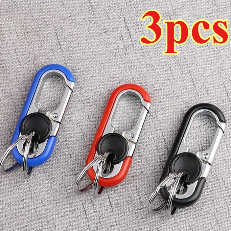 TEMU 3pcs Men's Key Ring, Key Chain, Men's Alloy Key Holder, Available In Black/blue/orange/red/reddish Brown, Business Fashion Creative Keychain,