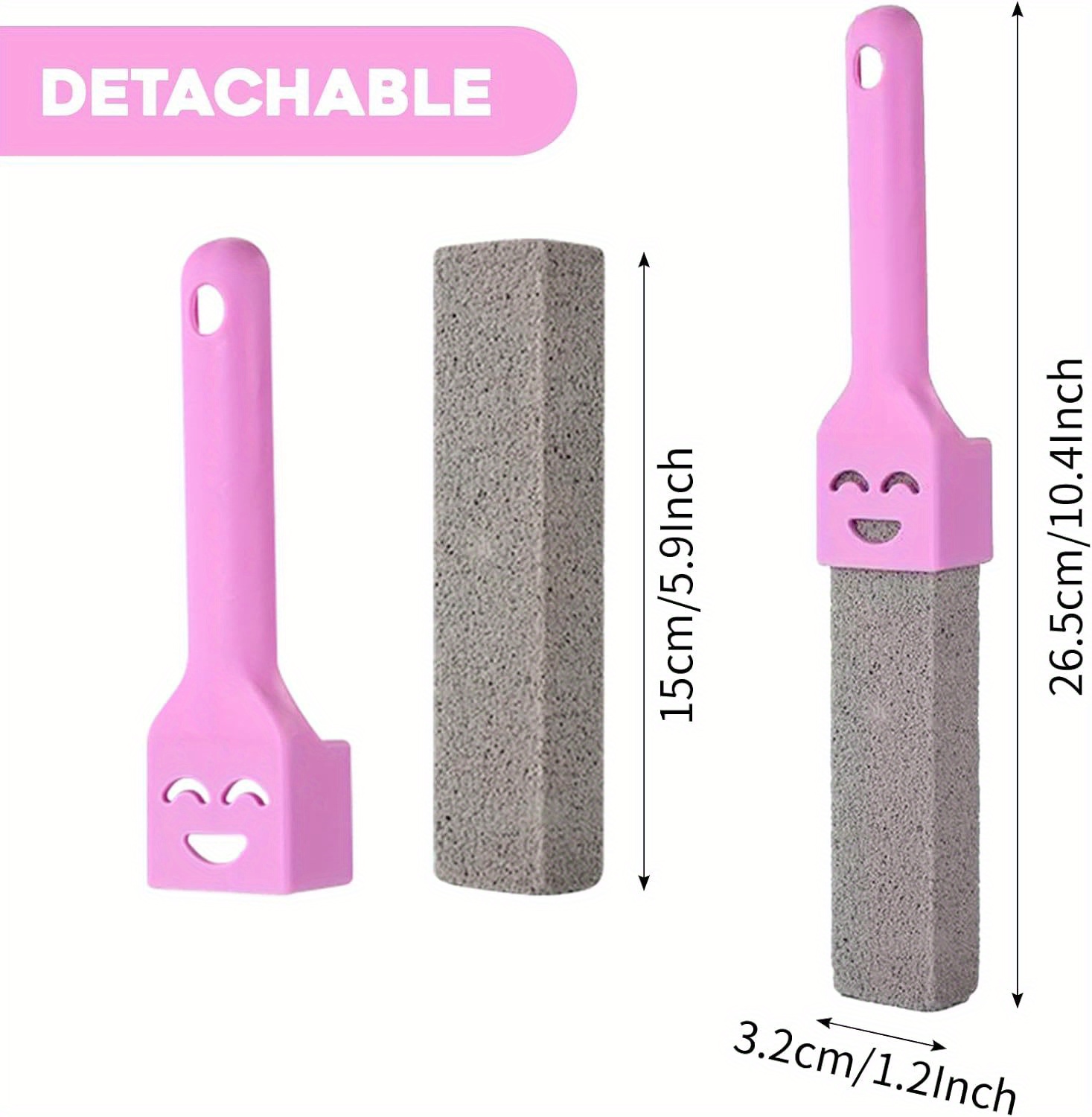 1pc innovative long handle pumice stone toilet brush no dead corner powerful stain scale removal   bathroom cleaning details 3