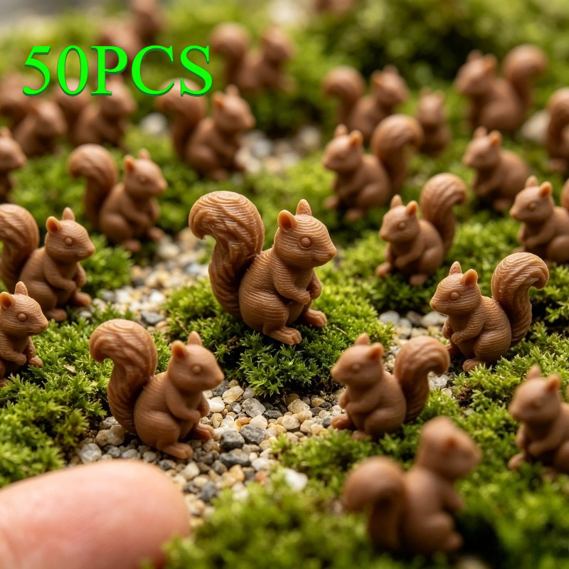 50pcs 3d Printed Squirrel Home Desktop Decoration, Elegant Bookshelf And Desk Decoration, Suitable For Living Room, Porch, Desk, Bedroom Decorative Ornaments