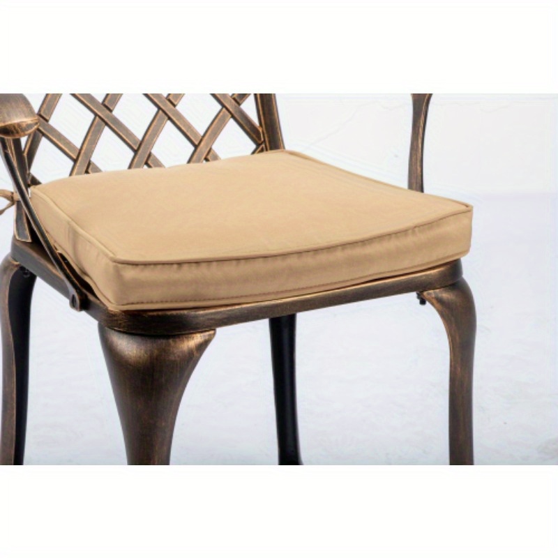 [2pcs Set] Antique Bronze Black Cast Aluminum Rustproof Outdoor Lounge Chair Classical Patio Park Single Chair Set Lightweight and Durable Iron Furniture Set