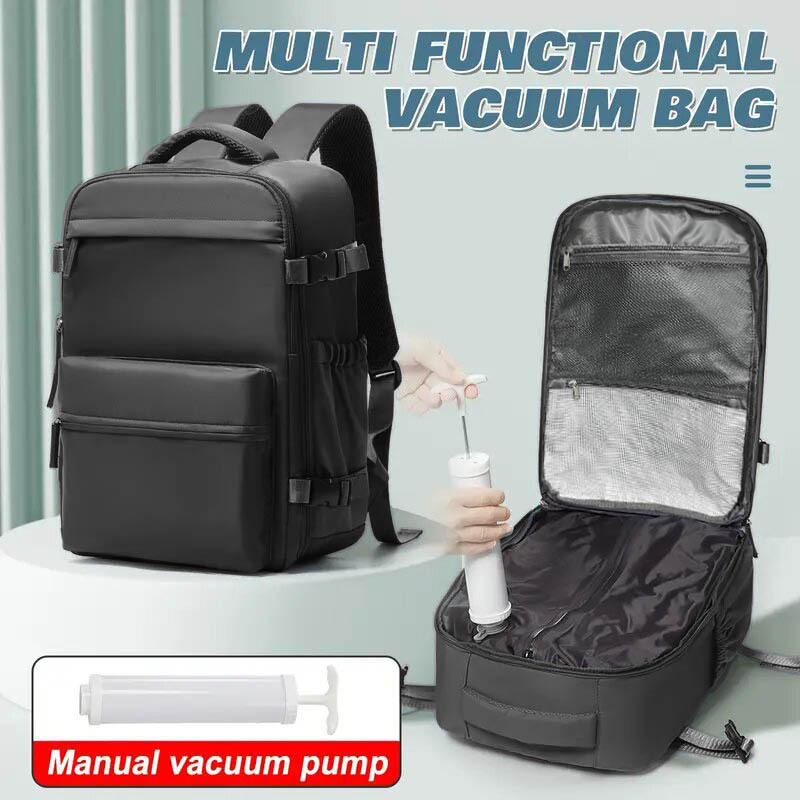 TEMU Vacuum Backpack Travel Compression Bag With Air Pump For Carry-on Luggage Air Rucksack Sealed Backpacks