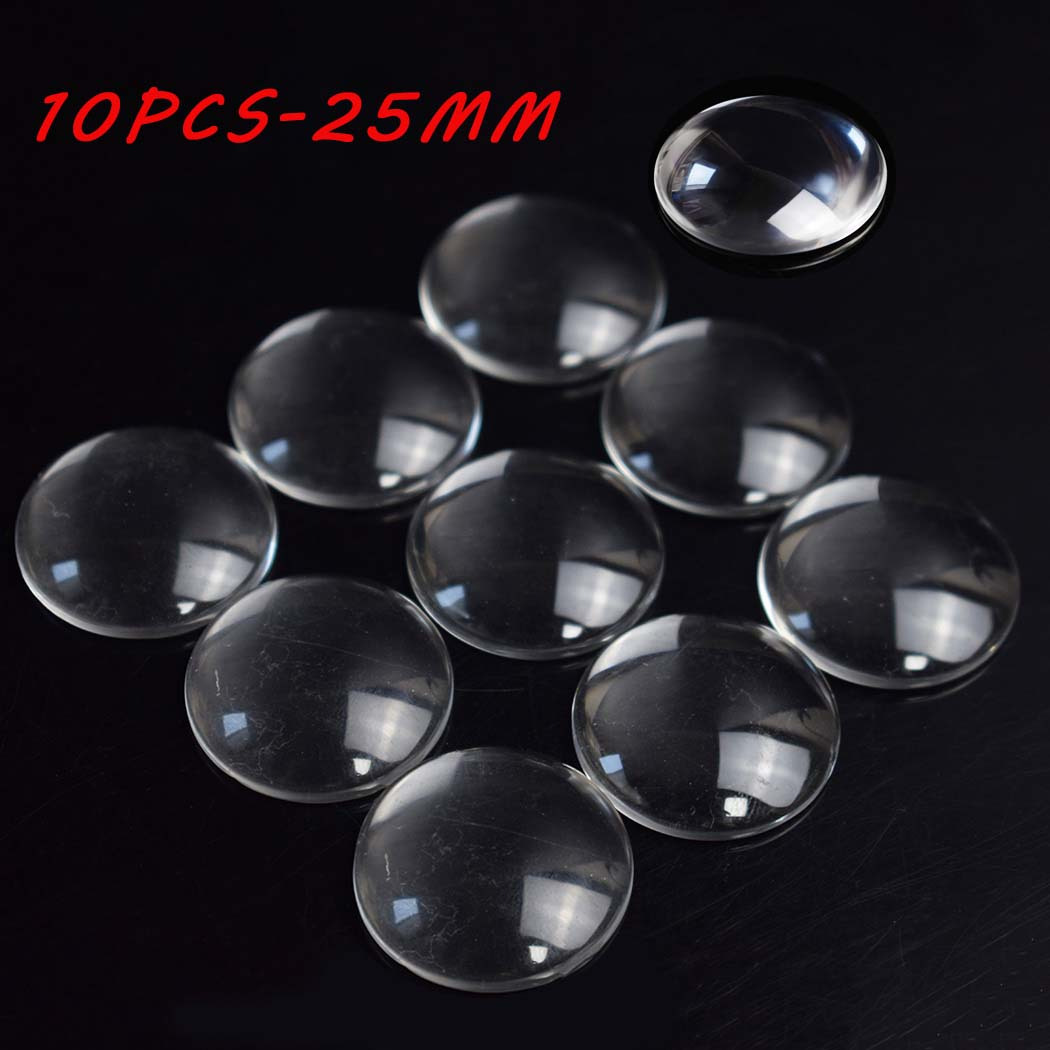 TEMU 10 piezas de vidrio personalizado de 25 mm, accesorios de joyería de vidrio exquisitos, personalización DIY, accesorios para collares y aretes,