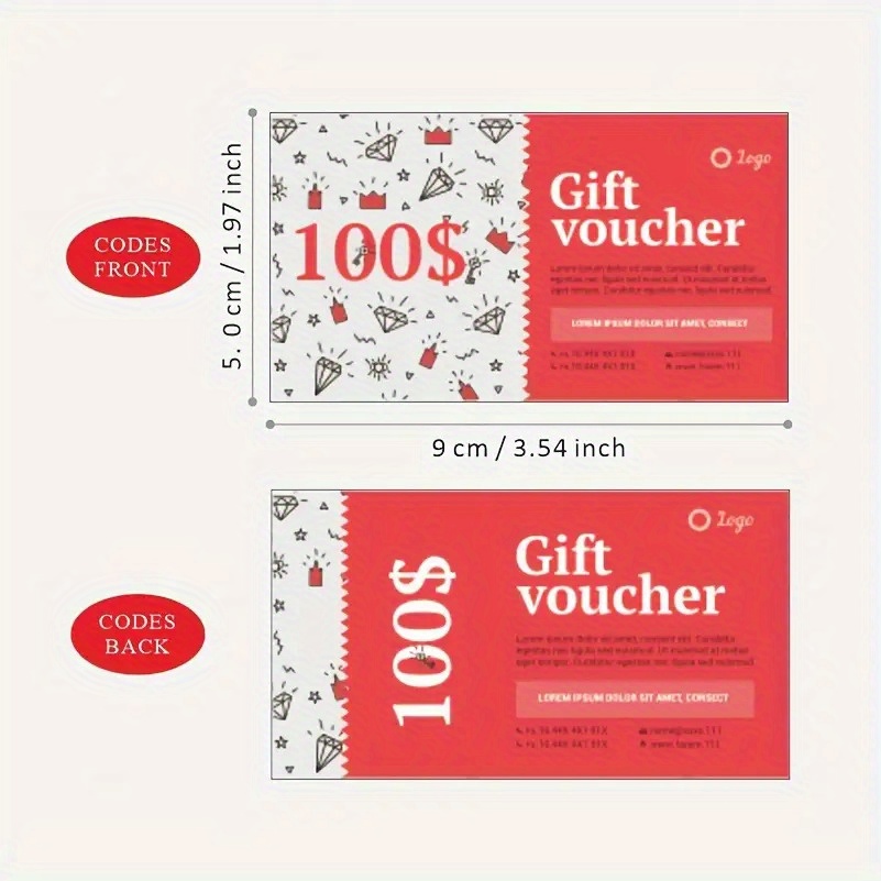 500/1000 custom gift cards - matte finish geometric design, personalized business logo & up to $1000 value coupons - bulk discount for corporate events, promotions & customer rewards 0