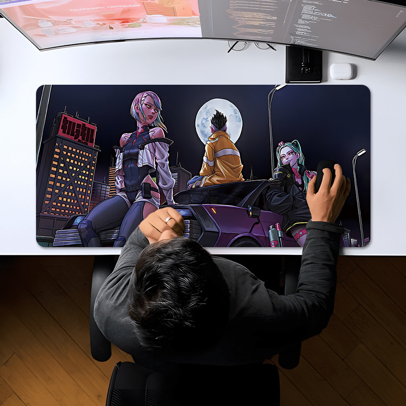 Desk Mat,The Green Golden Mountains By Sunset Extended Gaming Mouse Pad,Large Non-Slip Rubber