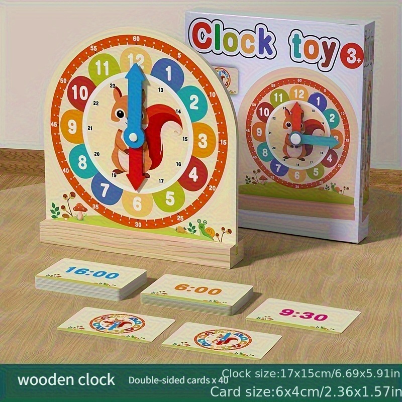 Interactive Non-electric Wooden Clock Teaching Tool, Suitable For Children - Consistent With Regular Core Time Learning - Classroom Education Clock, Interesting Design