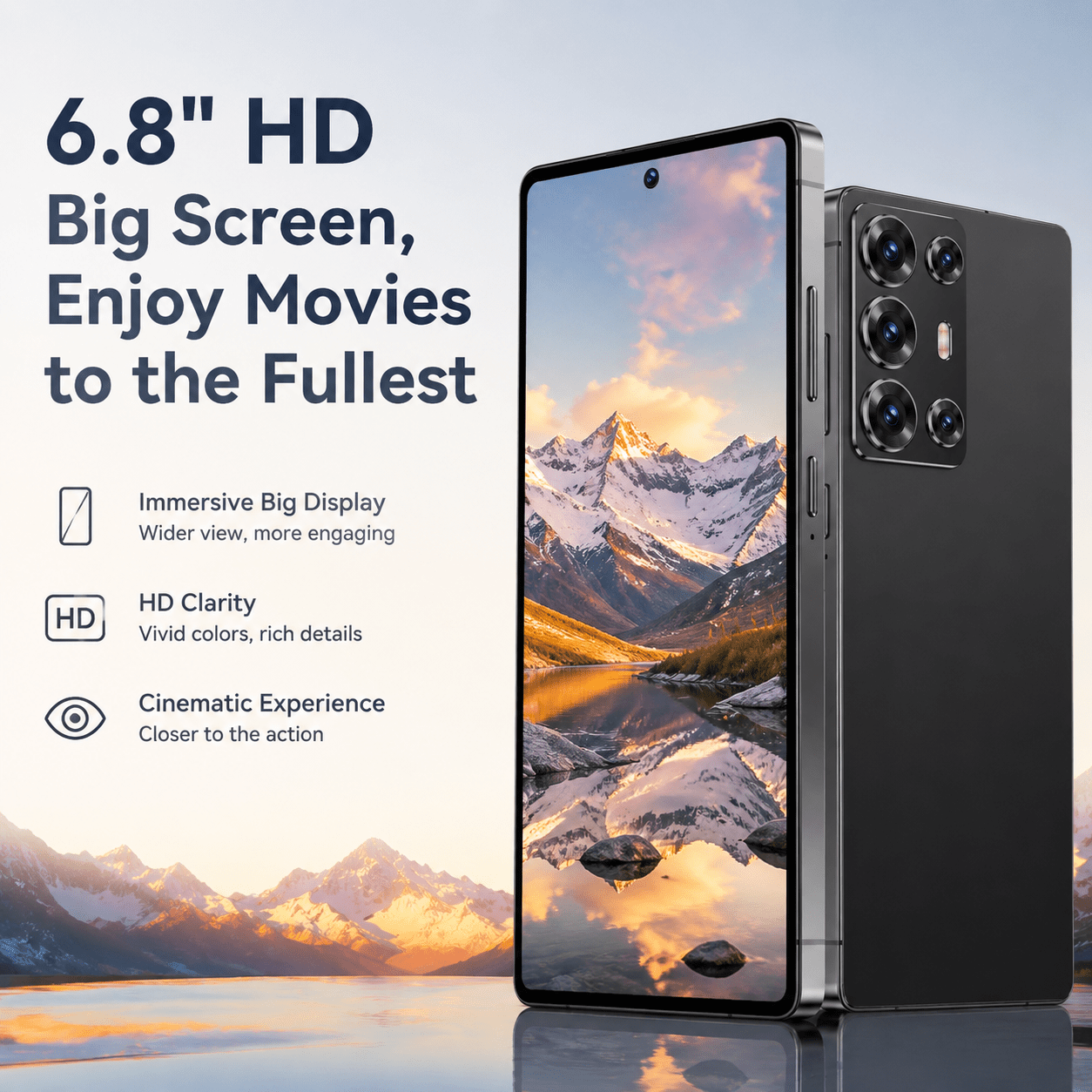 safe dual unlock unlocked phone with 4gb 64gb large memory supports fast facial and fingerprint recognition offers 6 8 inch hd screen   gps and full set of accessories Product details 1