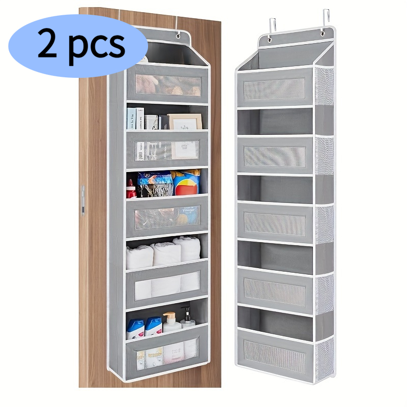 TEMU [1-pack/2-pack] 5 Shelf Hanging Door Organizer With 5 Large Capacity Pockets, Anti Tilt 44 Lb Load Behind Door Organizer For Bedroom, Bathroom,