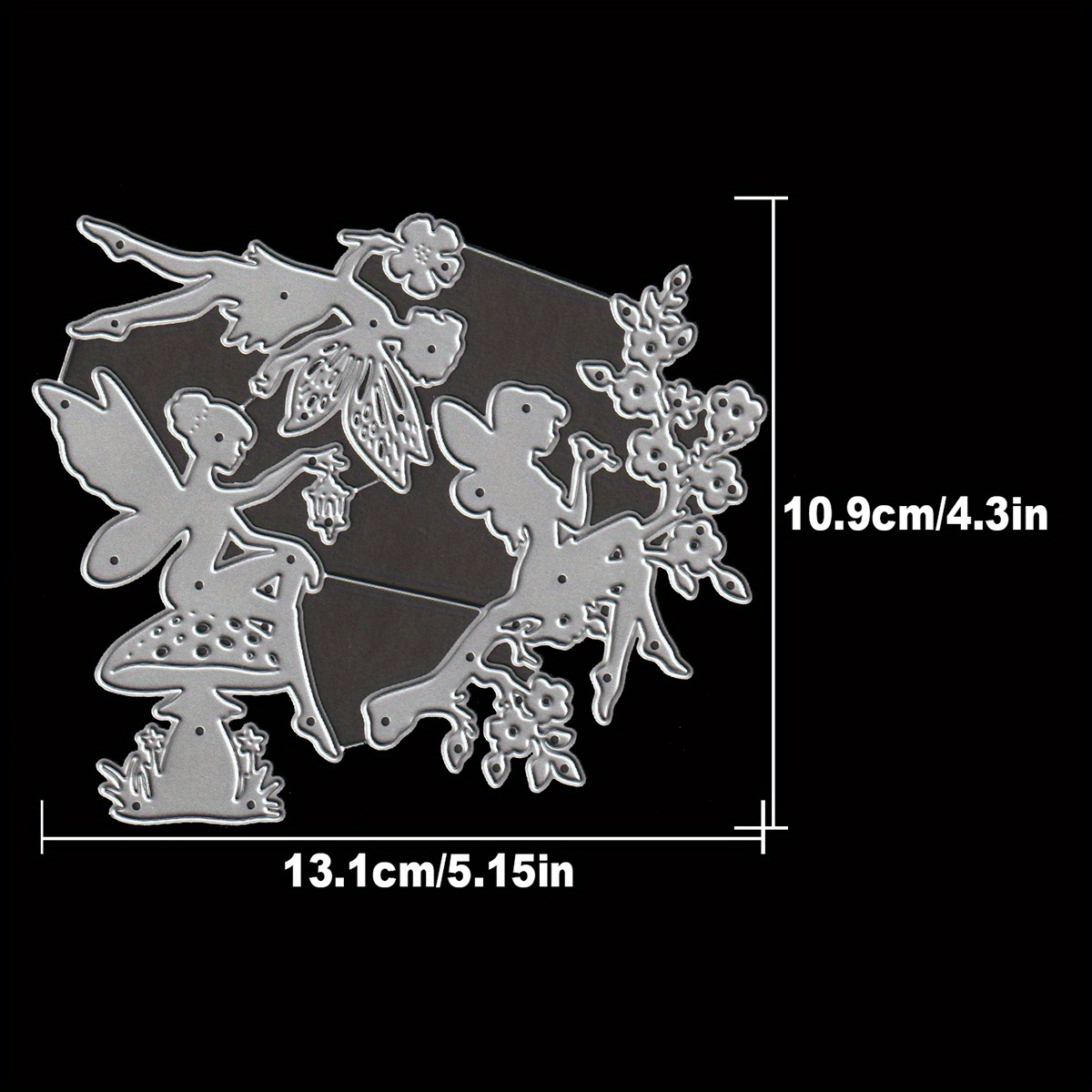 Original Beautiful Flying Fairies With Flowers Sitting On The Mushrooms Branches Metal Cutting Dies Cut Die Birthday Wedding Decoration Paper Craft Mould Diy Scrapbooking & Stamping Stencils Supplies