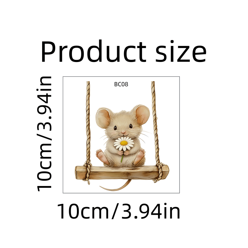 1pc Of Self-adhesive Removable Decorative Wall Sticker, Swinging Mouse Pattern, Suitable For Living Room And Bedroom Decals, Home Decor, Waterproof Self-adhesive Removable Decorative Sticker