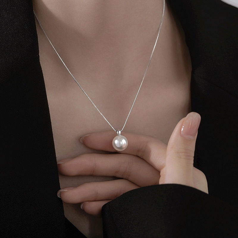 S925 Silver Light Synthetic Necklace Clavicle Chain Gift