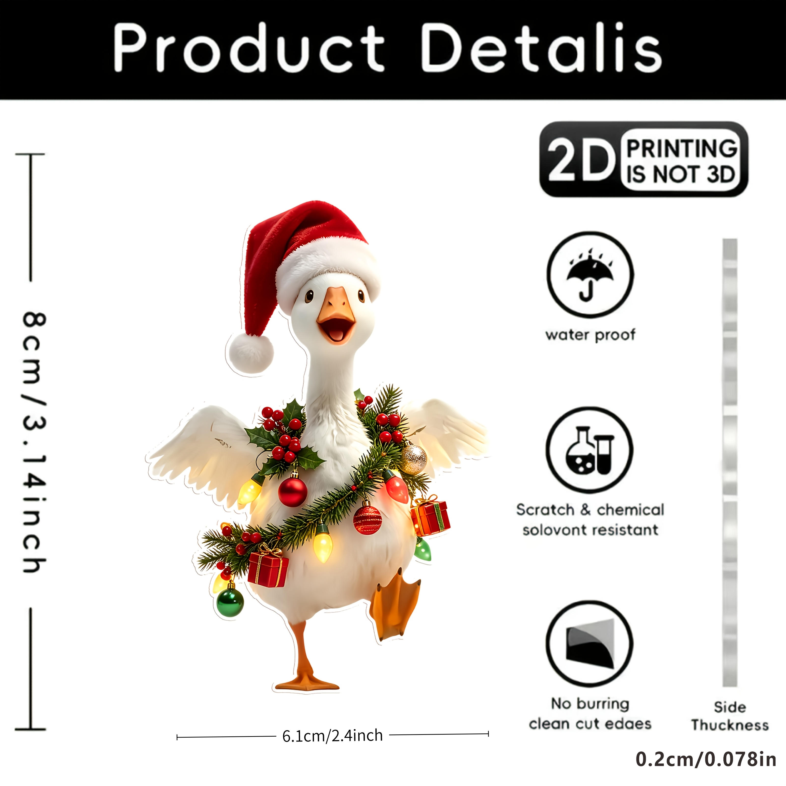 TEMU 2d Flat, 1pc Grinning Cute Christmas Big Pattern Acrylic Hanging Ornament, Christmas Tree Ornament, Holiday Hanging Ornament, Acrylic Decorative