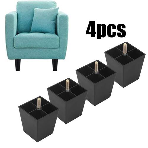 thread bolts plastic furniture legs black square sofa feet with t nuts couch feet replacement couch legs set of 4