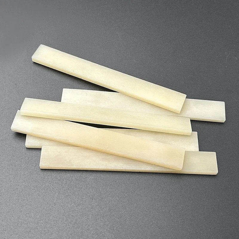 TEMU 6pcs Unbleached Bone Guitar Nuts Blank For Electric Acoustic Classical Guitar Mandolin Banjo Ukulele Nut Blank (3 Set Nut Or )