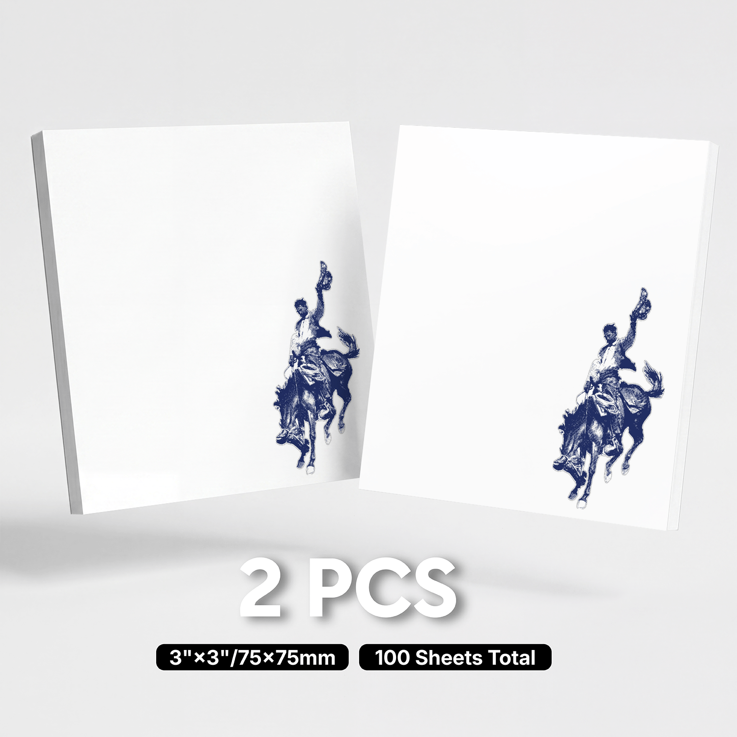 TEMU Lot de 2 blocs-notes adhésifs , 100 feuilles au total avec pages amovibles auto-adhésives, blocs-notes carrés western pour agendas, journaux,