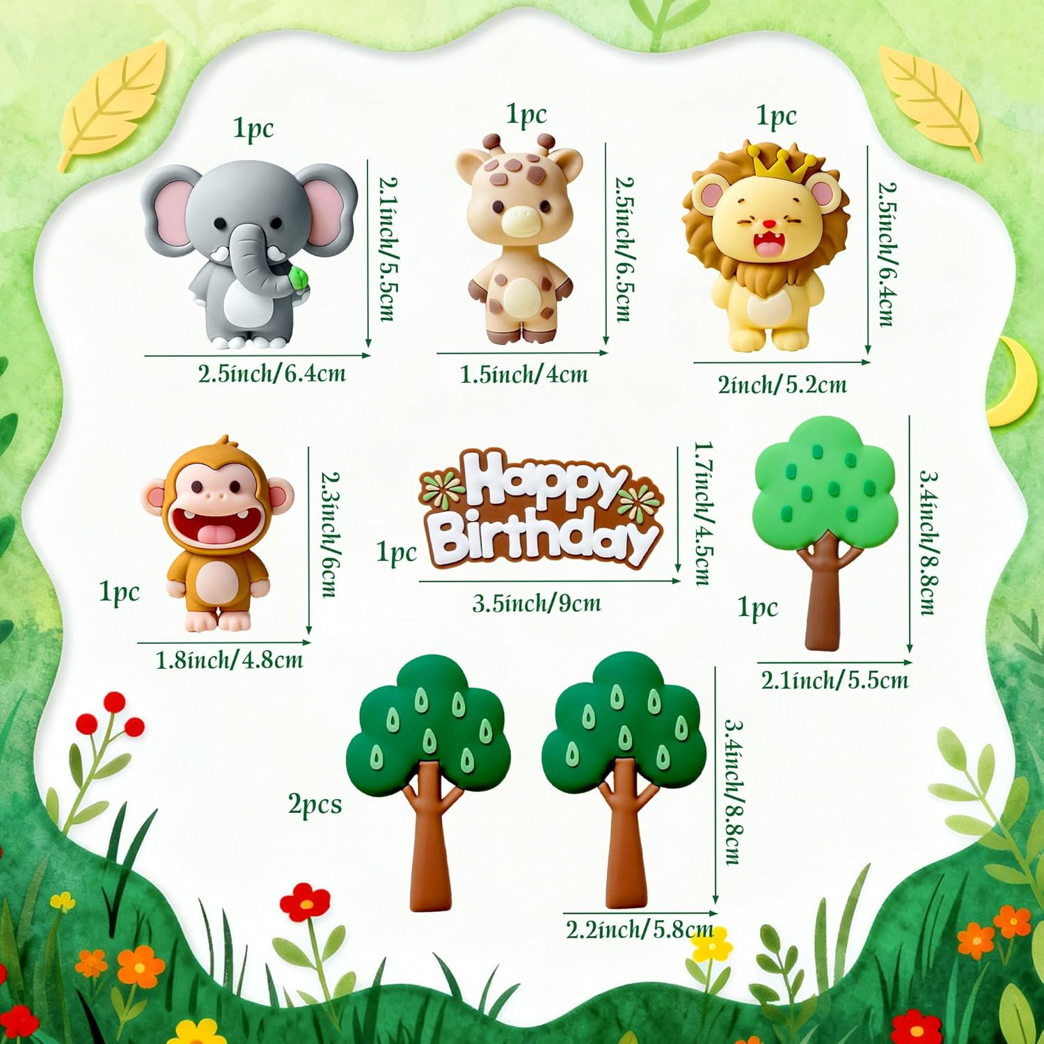 Gift For Her/him Laventy Jungle Animals Topper Topper Giraffe Lion Jungle Birthday Shower Party Supplies Multi-item Party Favor Packs