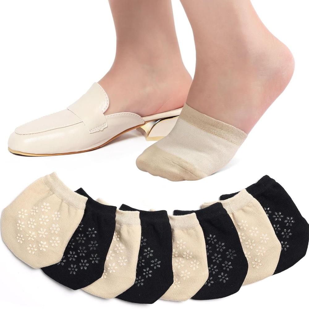 TEMU Women's Toe Socks For Mules Half Socks For Women Toe Toppers Liner No Show Toe Covers 4 Pairs