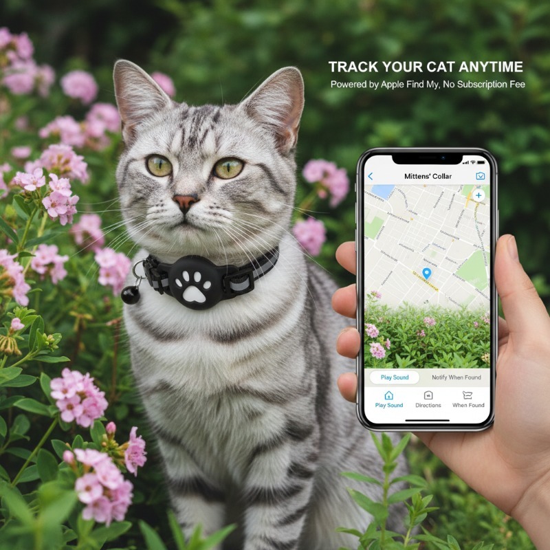 5pcs including 1 locator 2 lanyards 1 collar and 1 silicone protective case smart 2 in 1 multi functional gps collar set cat gps collar kitten gps collar pet additions compatible with ios Product details 4