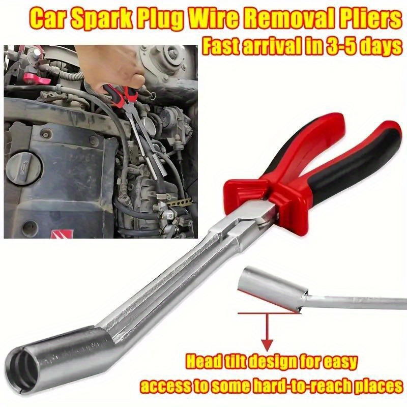 TEMU Heavy-duty Long-handle Automotive Spark Plug Wire Removal Pliers - High-pressure Safety Design, Socket-style Pliers, Ergonomic Grip Suitable For