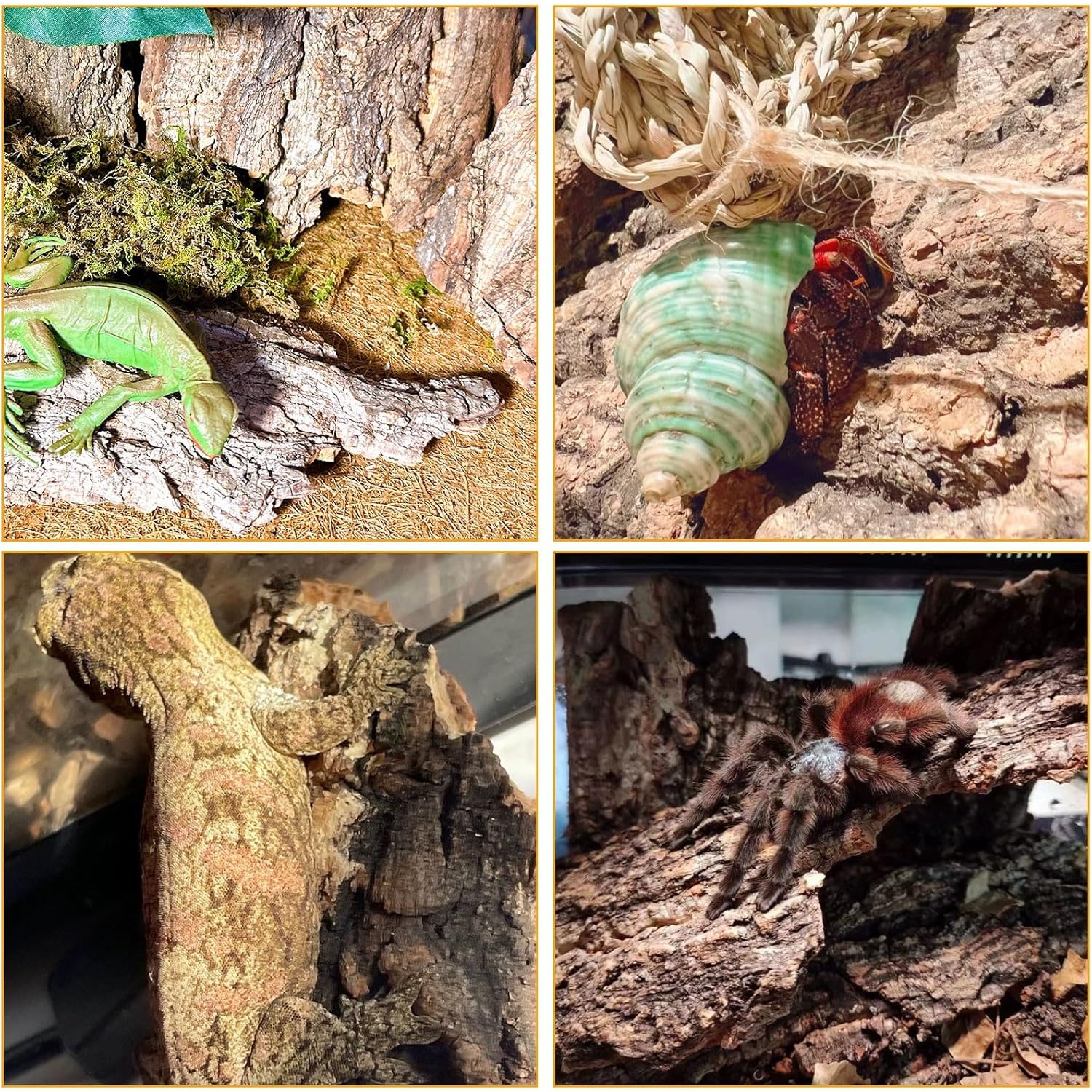 Terriccio da corteccia per terrario per rettili, appositamente progettato per rettili, adatto per arrampicarsi negli acquari, ideale per serpenti e lucertole, durevole, adatto per l'uso come elemento decorativo per vetrine, accessorio per habitat di rettili, accessorio per rettili, nascondiglio per