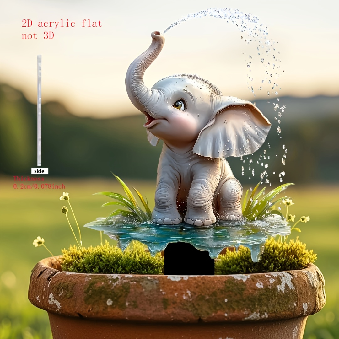 2d Flat - A 2d Flat Acrylic Animal Lawn Decoration Stake, Suitable For Gardens, Lawns, Courtyards, And Potted Plant Decor, Makes A Wonderful Gift