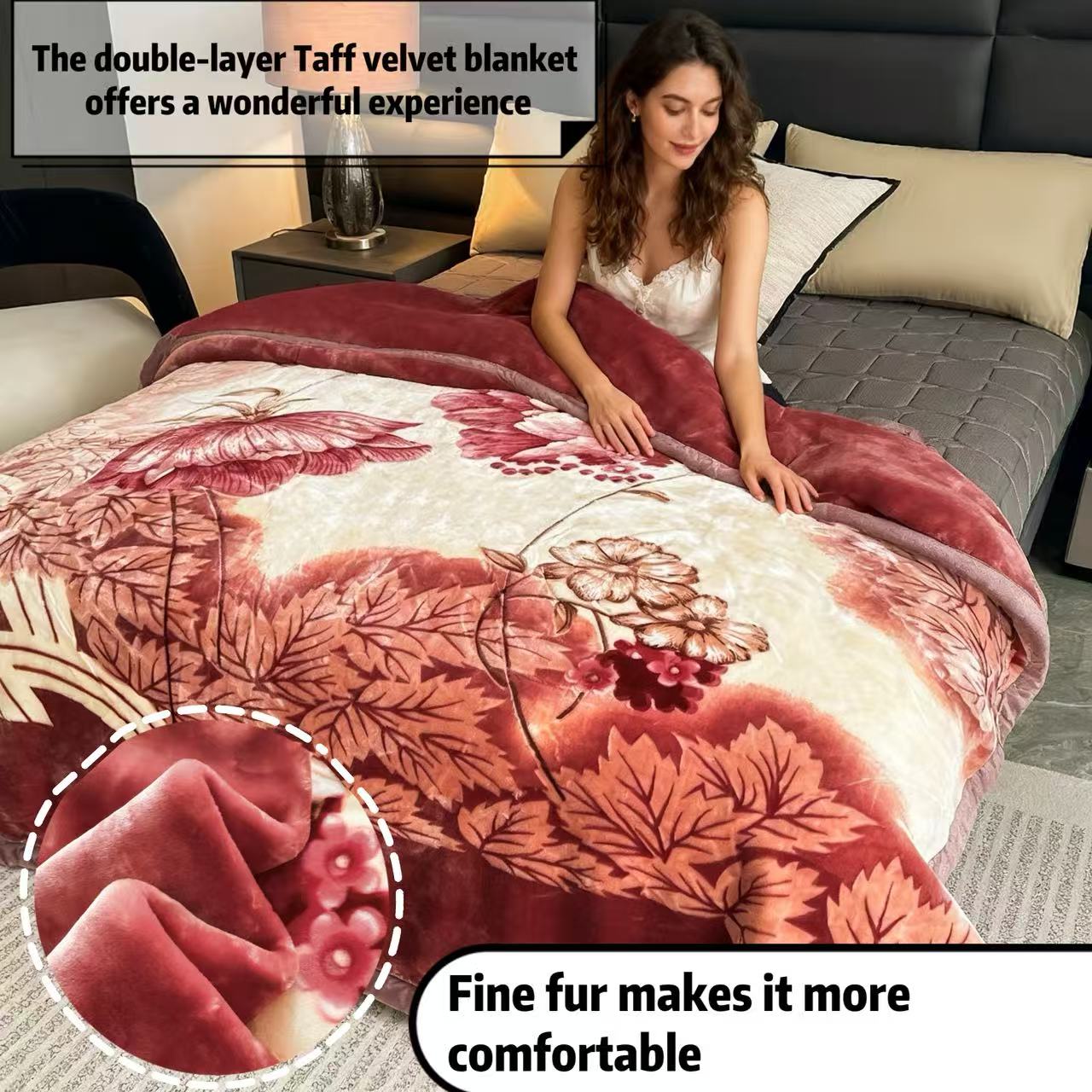 1pc heavy duty double layer flannel blanket with thickened edges   soft warm bedspread plush like texture for couch car travel machine washable   multi color housewarming   essential Product details 0