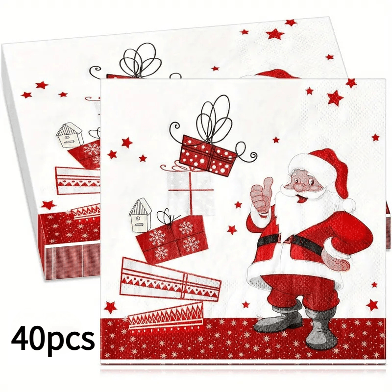 Single-sheet Disposable Christmas Paper Napkins Compatible For Holiday Parties, Western Food, Birthdays & Everyday Dining - Elegant Table Setting With Holiday (sheets, Not Individual Folded Napkins)