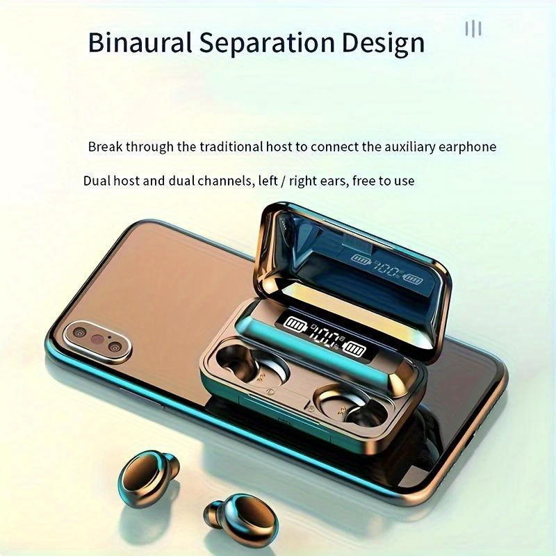 TWS Wireless Earbuds with Hi-Fi Stereo Sound, Waterproof Design, And Built-In Microphone for Sports