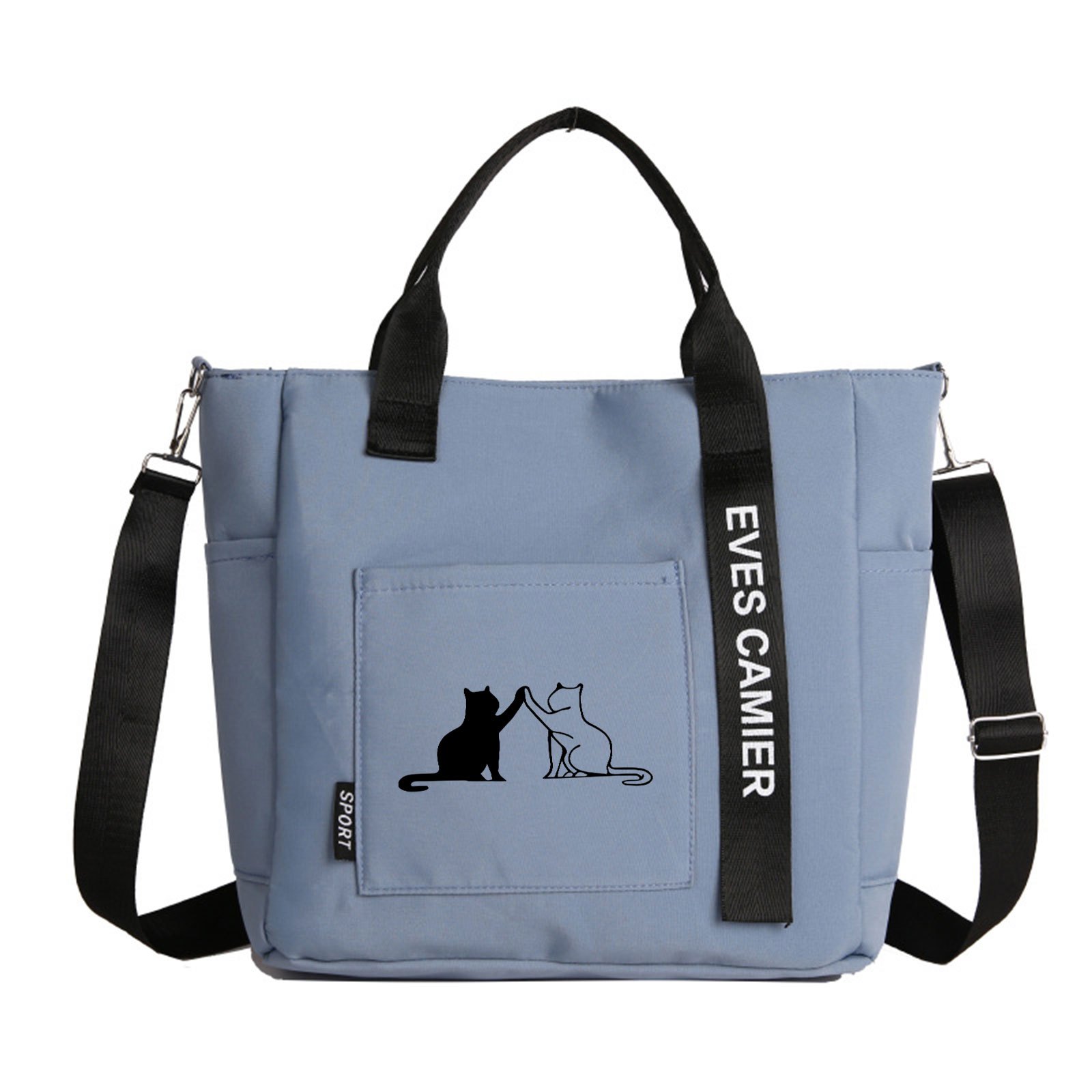 TEMU 【商品名】可愛い猫のデザインが特徴的ななハンドバッグ。軽量クロスボディバッグ、トレンディなレターリボン付き。調節可能なショルラップ付きで、旅行やバケーションに最適。ギフトにも最適。