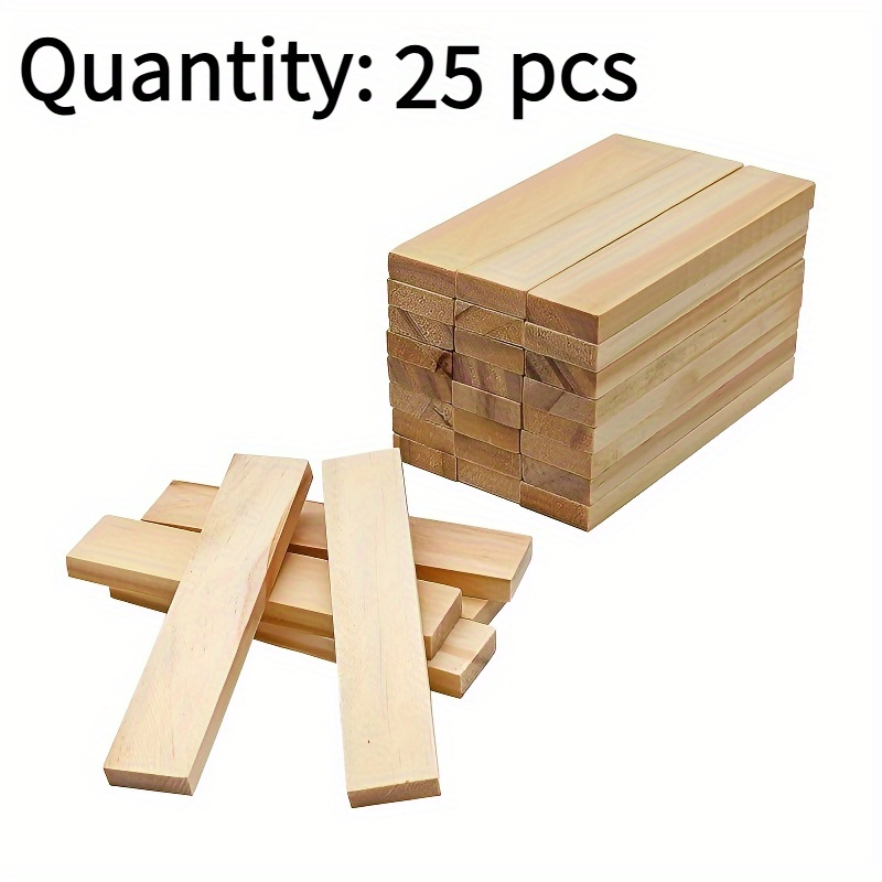 Image of Set Of Large Natural Wood Blocks Measuring 4.33 Inches By 0.87 Inches, Ideal For Projects, Construction, And Decoration, Made From Unfinished Craft Wood