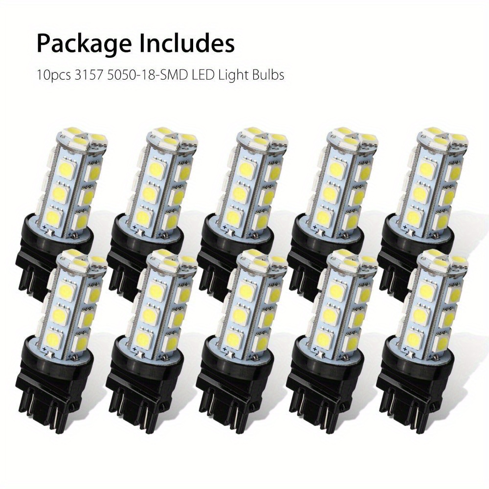TEMU 10 X 3157 3156 Super 18smd Led Car Bulbs 6000k