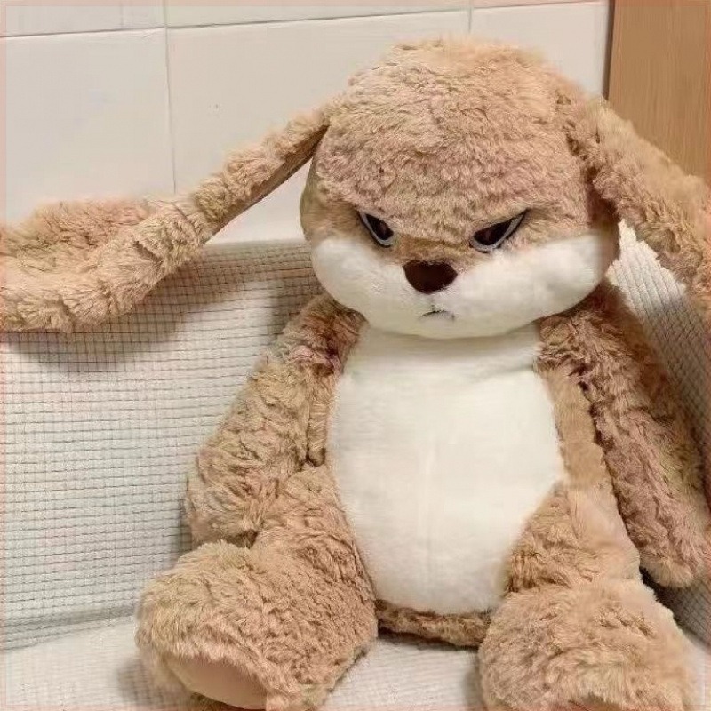 TEMU 1pc Of 55cm-tall Cute Rabbit Plush Pet Toy, A Big-eared Rabbit With A And Look, Made Of Fully Soft-filled Material, An Ideal Playmate By Cats, Featuring A , An Gift To Pets'