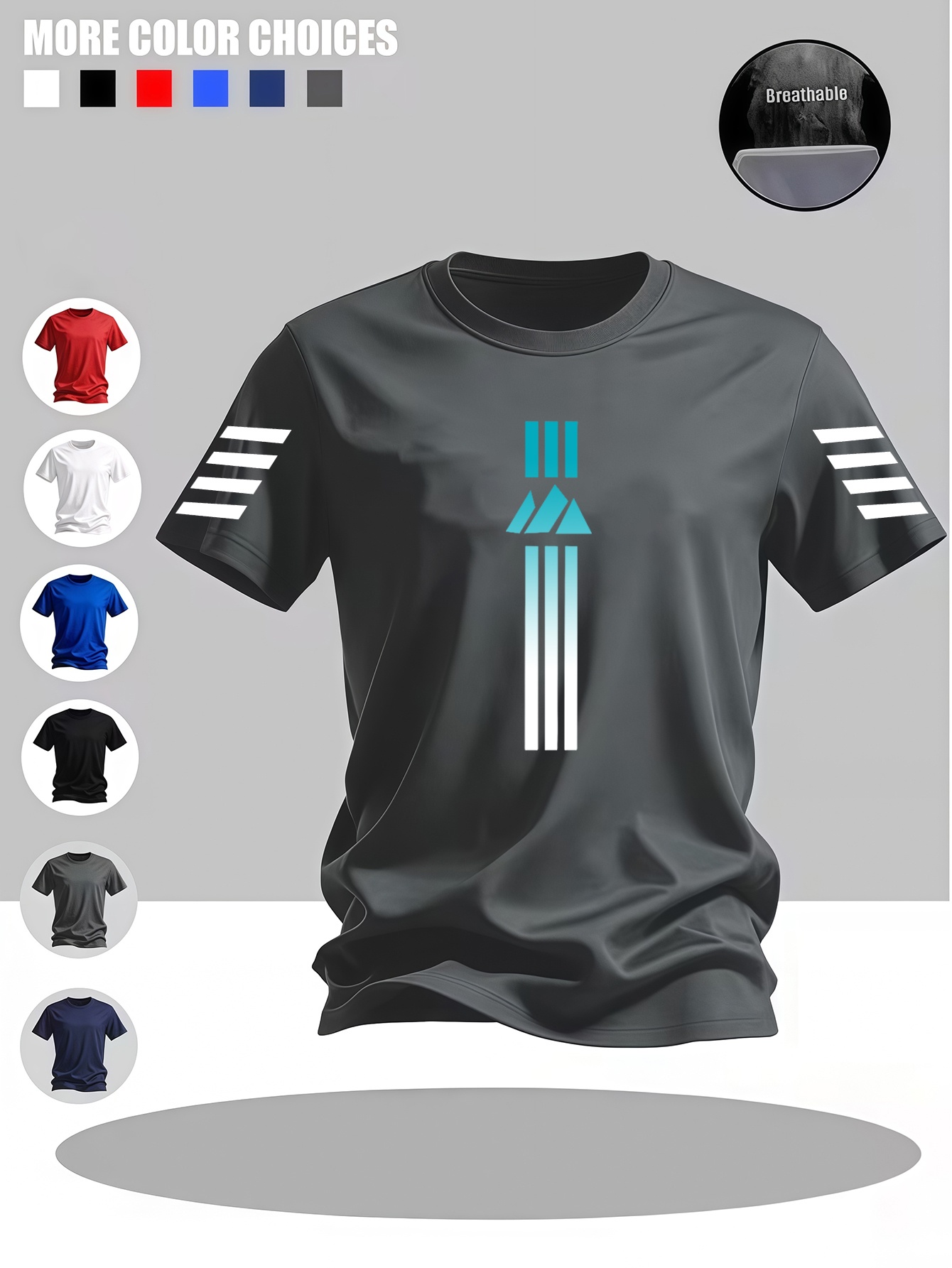 t-shirt décontracté à col rond pour homme avec imprimé, t-shirt avec logo  , lavable et non déformable, associé à un pantalon de sport décontracté, confortable pour les jeux et le streaming à  , manches courtes faciles pour hommes, haut à manches courtes décontracté à forte utilisation 0