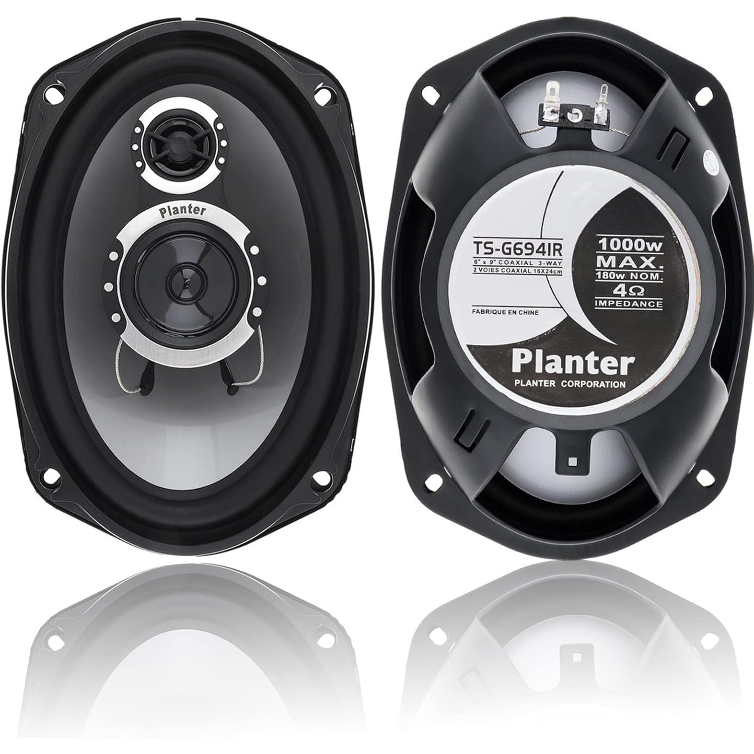 TEMU 2pcs 1000w Coaxial Car Speakers, 6x9 Inch 3-way Full Range Hifi For Udio, Voice Control, Boost, Hardwired Surround Sound For Auto Stereo, Non-destructive Installation