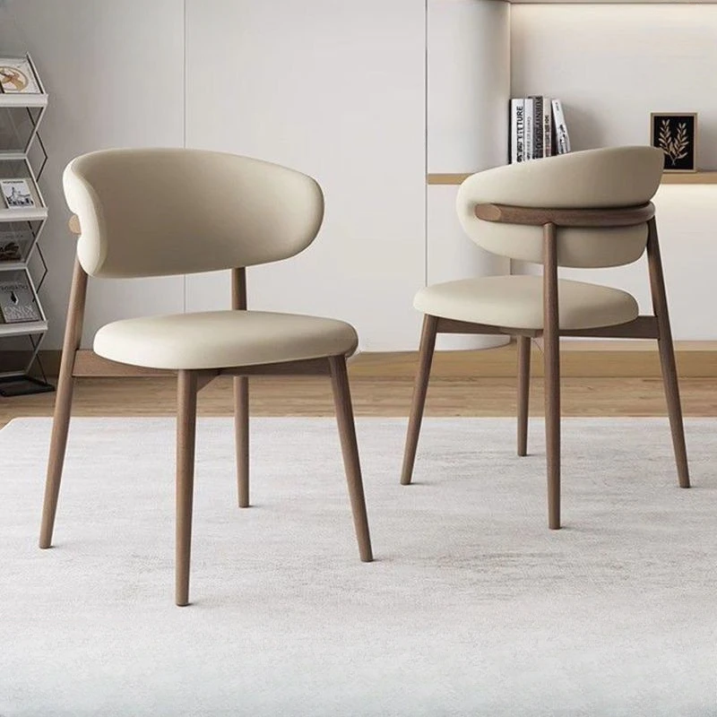 2pcs elegant minimalist dining chairs luxurious modern style with cushioned backrest memory foam seat wooden legs or restaurant decor details 1