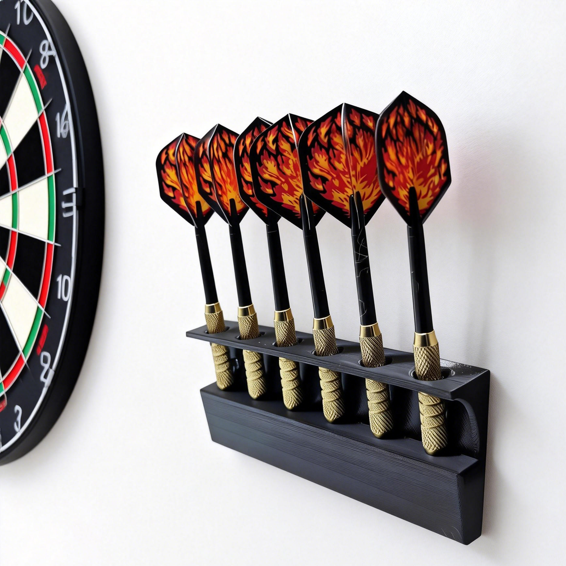 Image of Wall-mounted Dart Display Stand (including Screws) Dart Holder Can Hold 6 Soft And Steel Tip Darts Dart Box Dart Display Stand Multi-jack Dart Additions Storage Artifact Dart Organizer Dart Additions