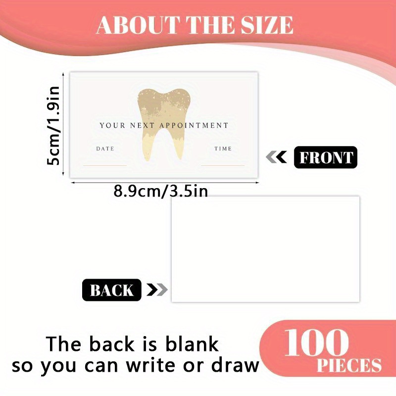 TEMU 100 Pezzi Set di Biglietti: Eleganti, Semplici e Carini Promemoria per Appuntamenti Dentistici, Saloni di , Unghie, Spa, Massaggi, Parrucchieri,
