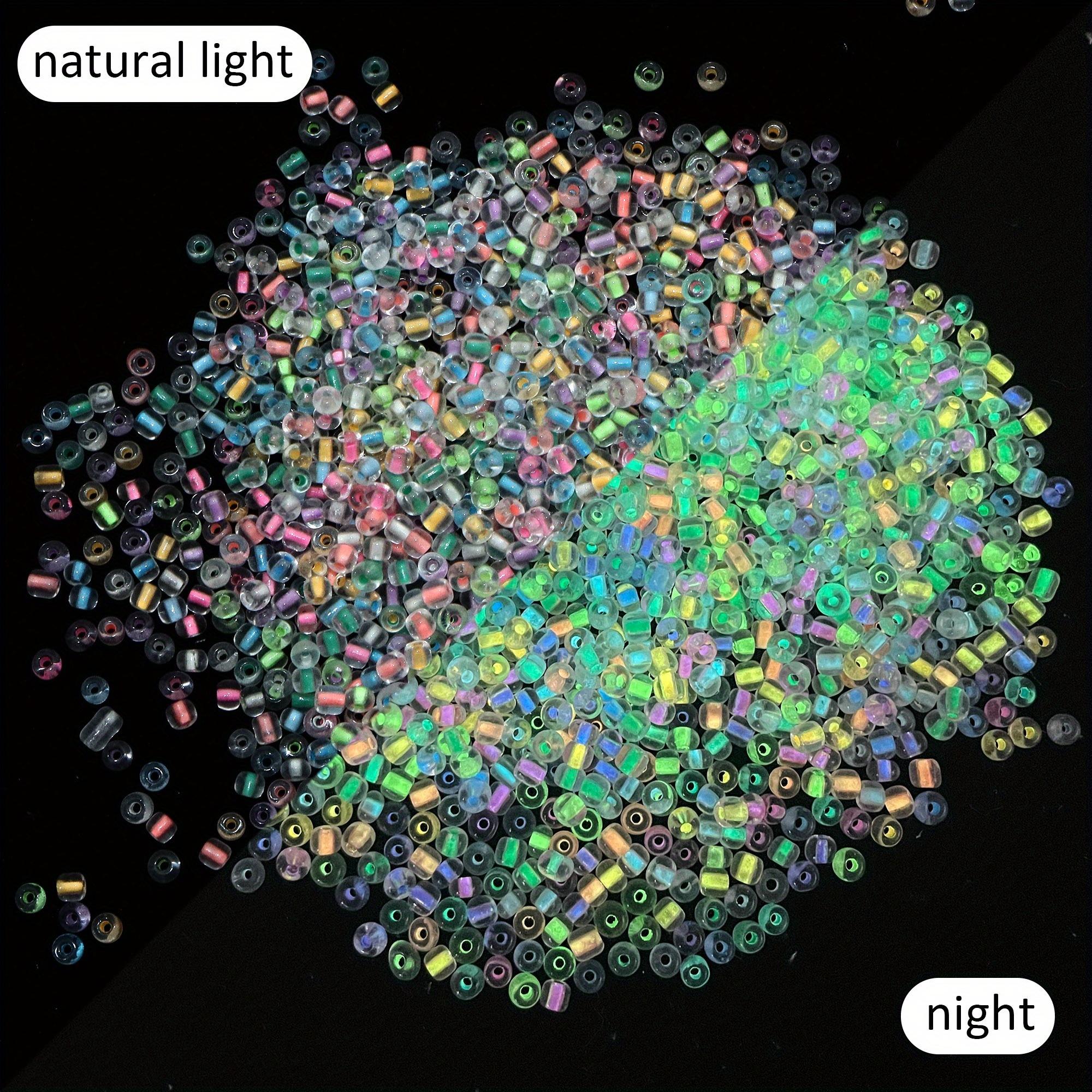 Image of 150pcs 4mm -the-dark Seed Beads-/blacklight Activated Luminous Glass Beads, Pre-drilled For Making, Glow Parties, Bracelets, Necklaces, Earrings- Multicolor Glow Under Light(no Glue Needed)