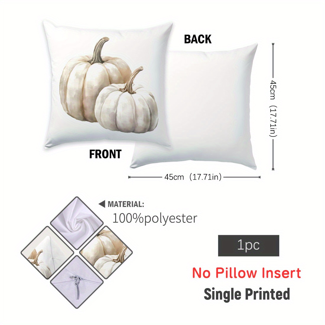 Image of 1pc, Watercolor Printed Pillow Cover, (17.71in*17.71in/45cm*45cm) For , Decorative Cushion Cover For Living Room, Bedroom, Sofa, Does Not Pillow Insert