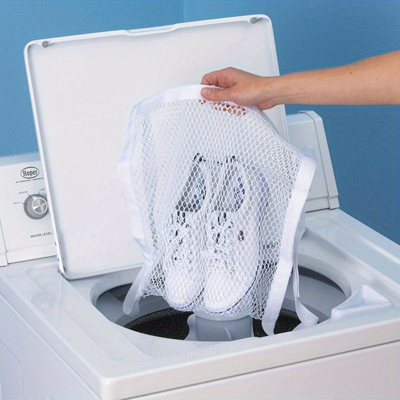 

Sneaker Dryer Bag With Strap & Zipper - 15.5"x15.5" Polyester Laundry Organizer For Shoes And Clothing, Machine Washable, Washing Machine Bag,