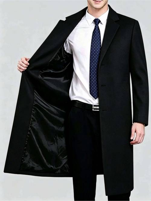 2026 new european and mens trench coat mature executive meeting textured solid color trench coat casual fashionable versatile trendy lightweight long trench coat for men