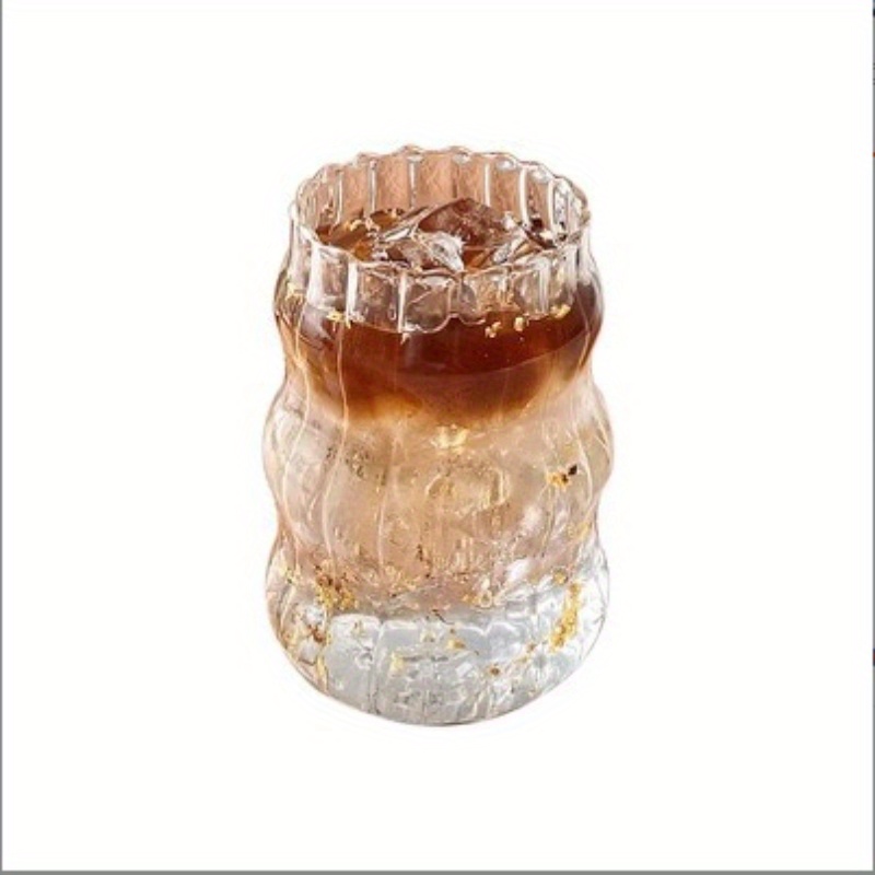4 6pcs ldq ribbed glass cups with straw lid 18oz   drinking glasses for iced   water matcha juice   leak proof hand wash   accessories beverage serving wave pattern   hand   Product details 7
