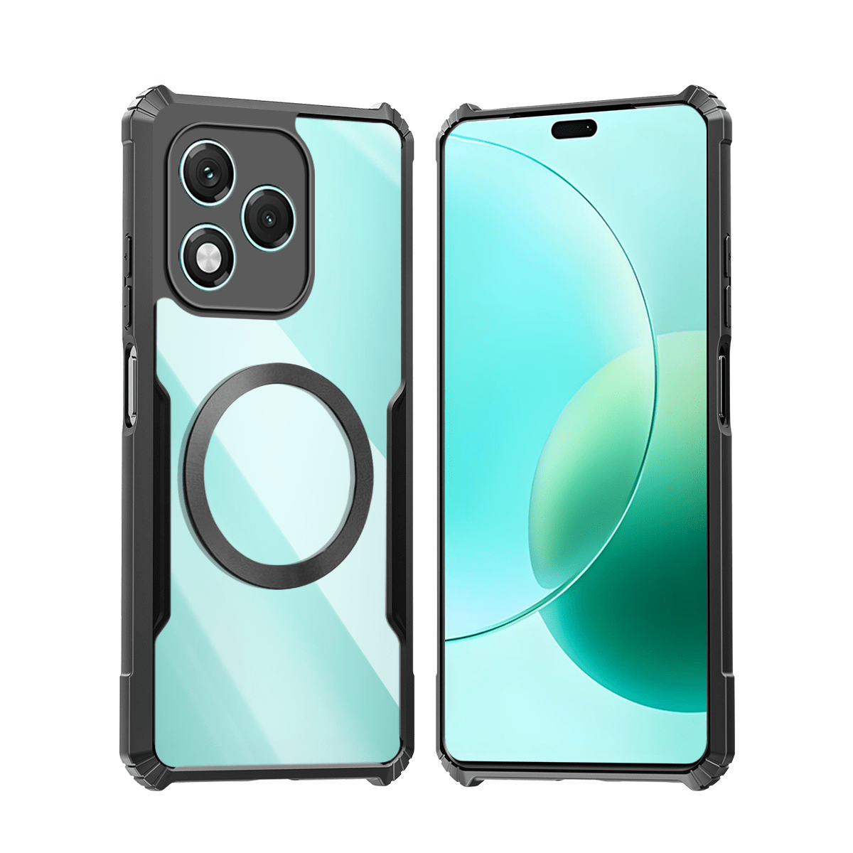 TEMU Étui téléphone : Compatible avec Honor 400 Lite 5G, Coque magnétique, Antichoc, Souple, Dos acrylique transparent, Protection transparente