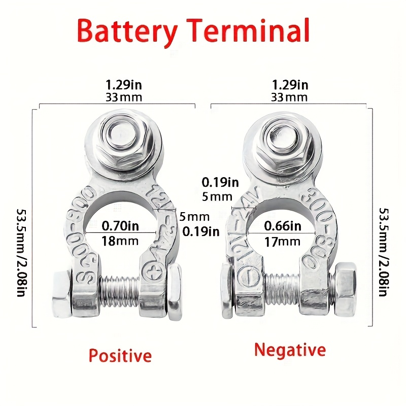 TEMU 5pairs 12v 24v Car Battery Terminal Wire Cable Clamp Quick Release Connectors, 12v/ 24v Universal Battery Connectors, Suitable For Motorcycles,