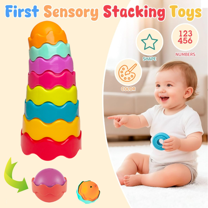 8pcs Educational Stacking Toy for Number and Size Recognition