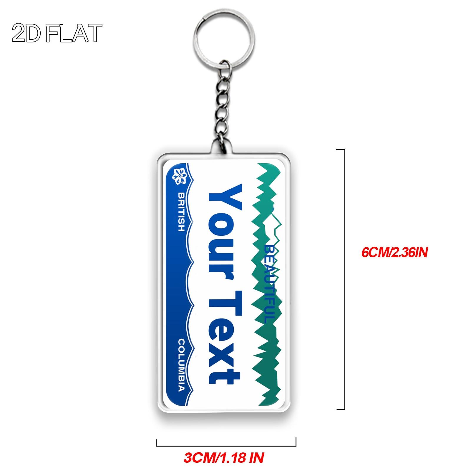 TEMU 2d Flat, 1pc Custom British New License Plate Acrylic Key Ring - Personalized Text/name, Valentine's Day Gift Personalized Acrylic Keyring
