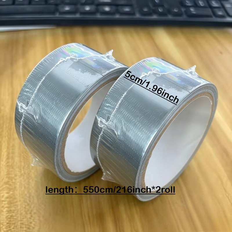 TEMU 2 Rolls 216 Inches Heavy Duty Waterproof Aluminum Foil Tape - , High-temperature Resistant, Insulating, Leak-proof And Rust-proof, Instant Seal,